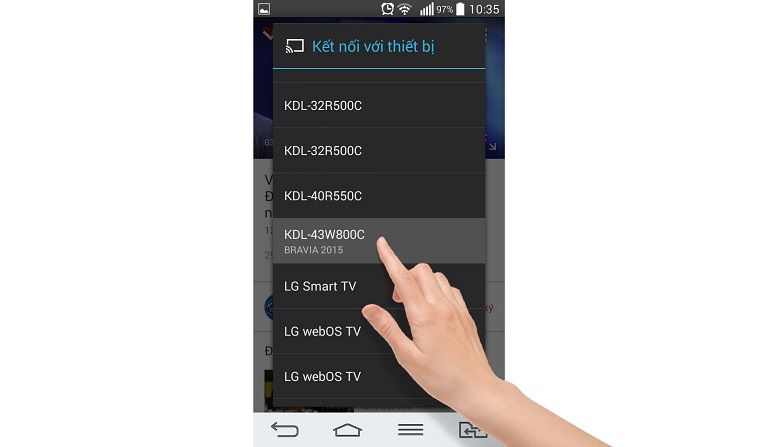7 cách kết nối từ điện thoại thông minh Android lên Tivi Sony