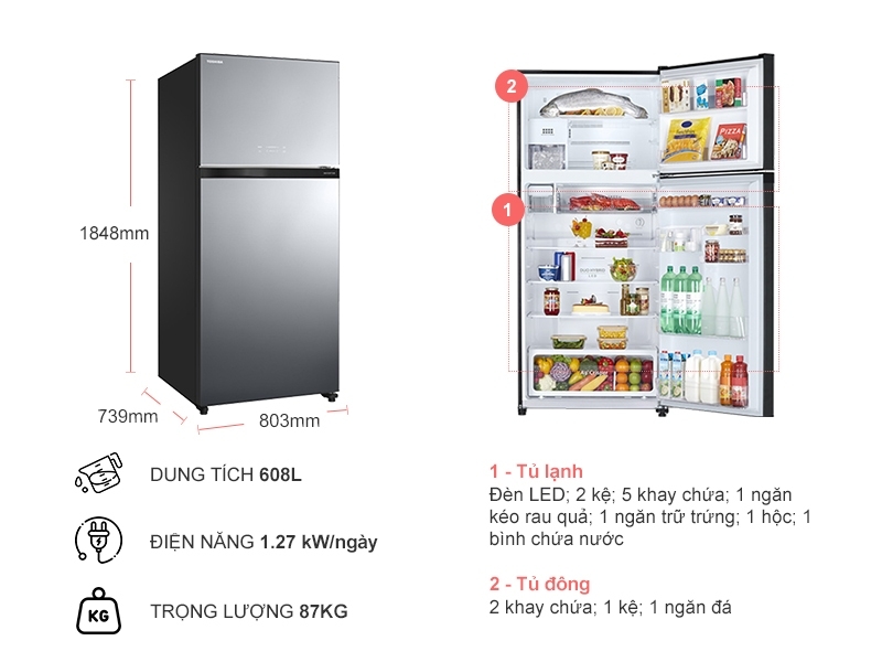 5 tính năng nổi bật trên tủ lạnh Toshiba GR-AG66VA(GG) mà bạn nên biết