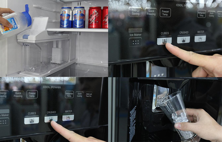 Làm đá tự động trên tủ lạnh Hitachi như thế nào