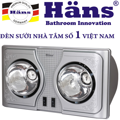 Xua tan lạnh giá với đèn sưởi nhà tắm Hans H2B 2 bóng