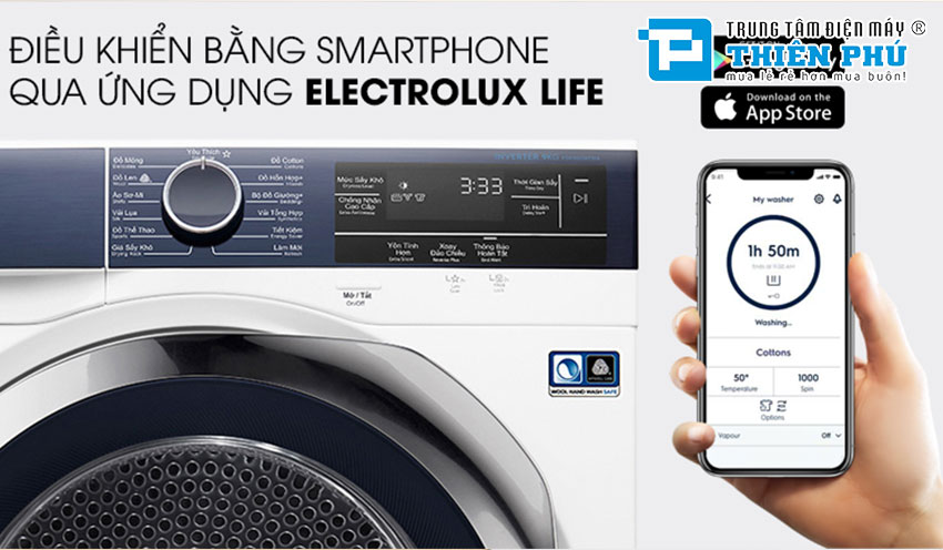 Máy Sấy Bơm Nhiệt Electrolux 8Kg EDH803BEWA