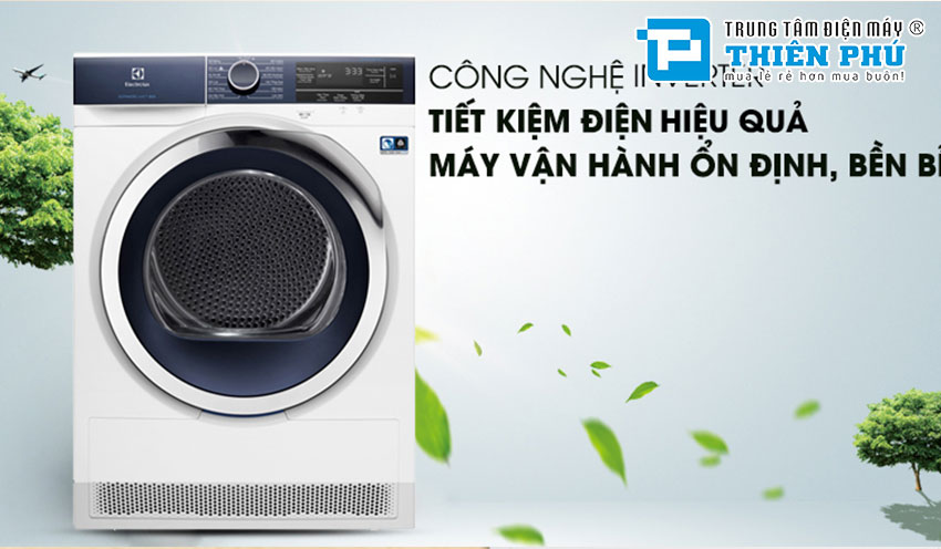 Máy Sấy Bơm Nhiệt Electrolux 8Kg EDH803BEWA