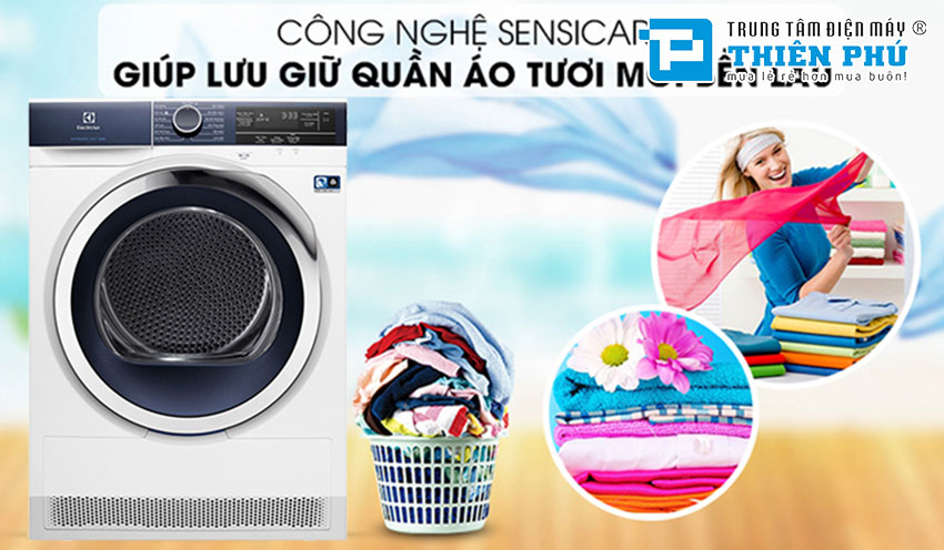 Máy Sấy Bơm Nhiệt Electrolux 8Kg EDH803BEWA