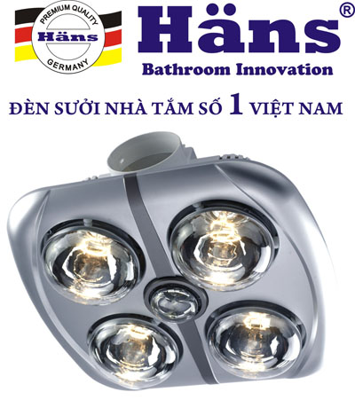 Đèn sưởi nhà tắm Hans âm trần 4 bóng H4B có những công dụng gì ?