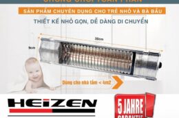 Đèn sưởi nhà tắm Heizen HE-IT5 giá rẻ - không chói mắt , an toàn tuyệt đối cho sức khỏe của bạn