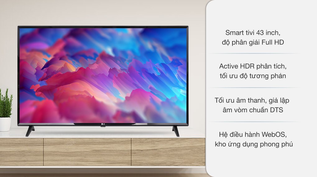 Trải nghiệm công nghệ hình ảnh sống động cùng Smart Tivi LG 43LK5700PTA