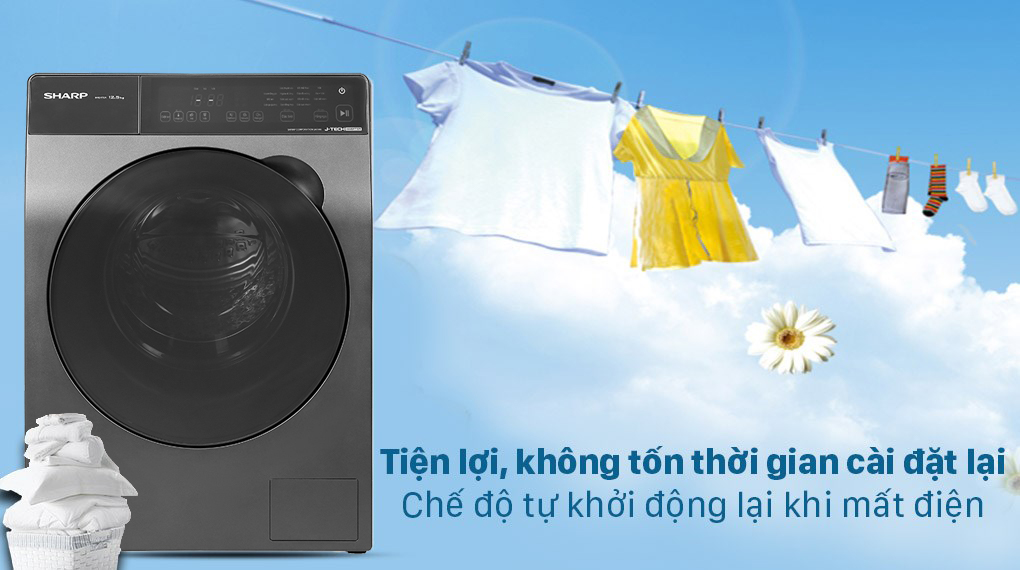 Khám phá máy giặt Sharp 12.5kg inverter ES-FK1252SV-G
