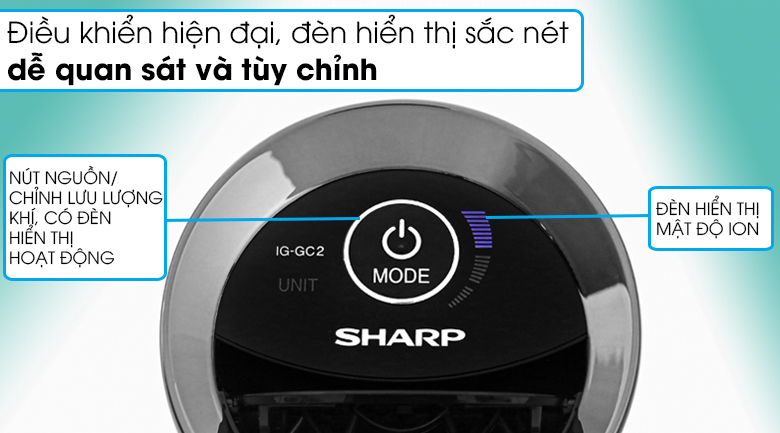 Máy lọc không khí Sharp ô tô IG-GC2E nhỏ nhưng có võ