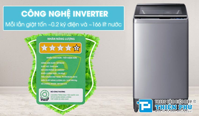 Máy Giặt Hitachi Inverter 14Kg SF-140XAV(SL)