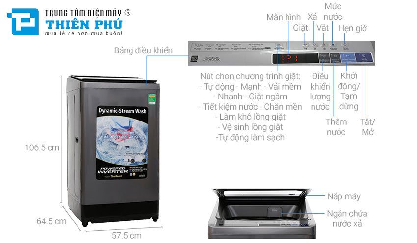 Máy Giặt Hitachi Inverter 14Kg SF-140XAV(SL)