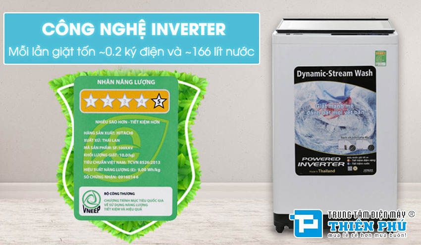 Máy Giặt Hitachi Inverter 11Kg SF-110XAV(WH)