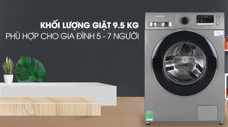 Thiết kế máy giặt Samsung inverter WW95J42G0BX/SV hiện đại, sang trọng