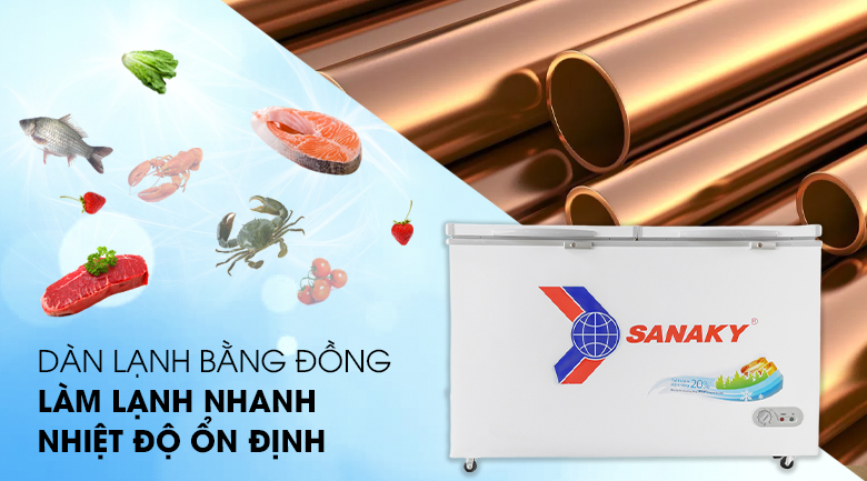 Tủ Đông Sanaky VH-2299W1 1 Đông 1 Mát đa chức năng trong bảo quản thực phẩm