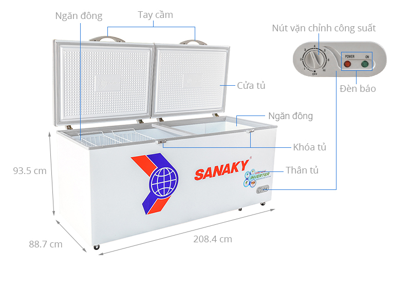 Tủ Đông Sanaky 760 Lít VH-8699HY3 giúp bảo quản thực phẩm giữ được vị tươi ngon