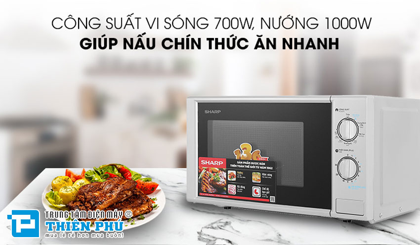 Lò Vi Sóng Sharp Có Nướng R-G228VN-SL 20 Lít