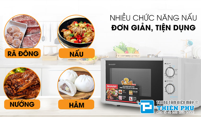 Lò Vi Sóng Sharp Có Nướng R-G228VN-SL 20 Lít