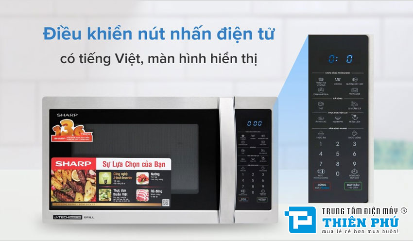 Lò Vi Sóng Sharp Có Nướng R-G52XVN-ST 25 Lít