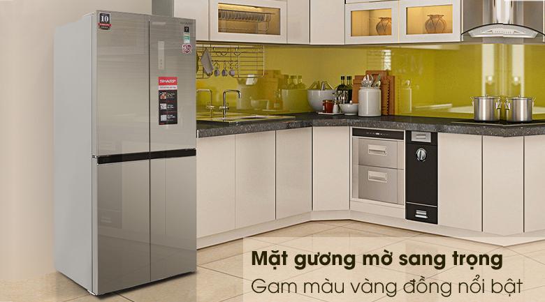 Tủ lạnh Sharp SJ-FXP480VG-CH nhiều ưu điểm phù hợp cho gia đình dưới 5 người
