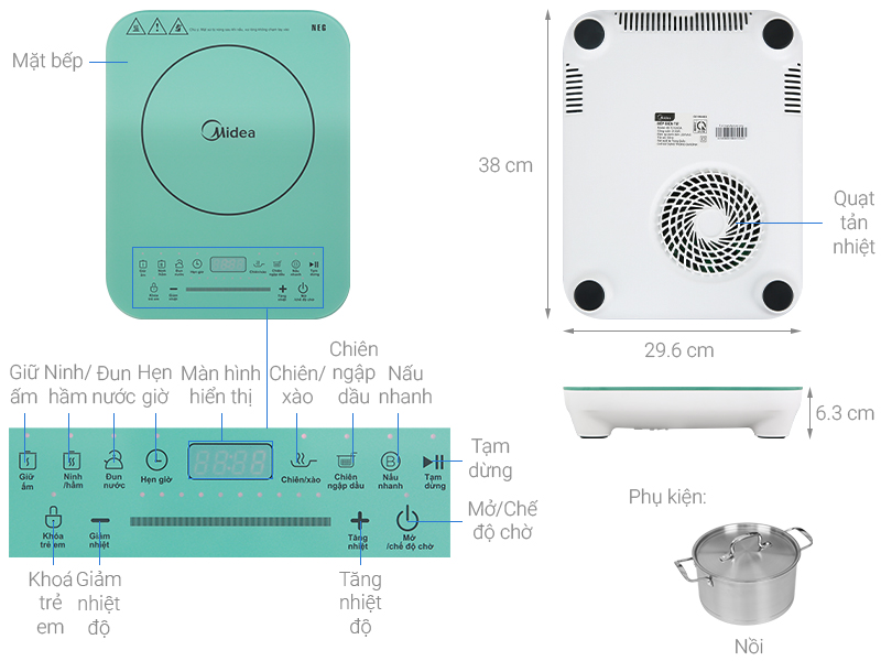 Bếp từ Midea MI-T2120DA giá bao nhiêu?