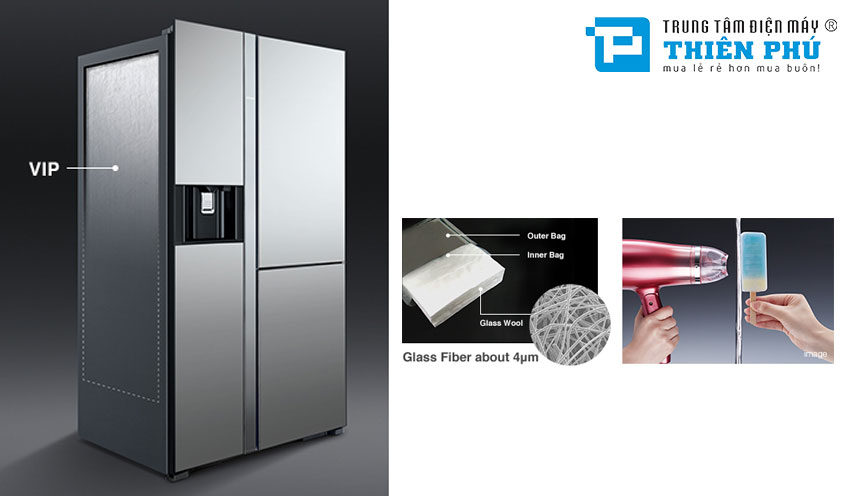 Tủ Lạnh Hitachi Side By Side Inverter 584 Lít R-FM800AGPGV4X 3 Cánh