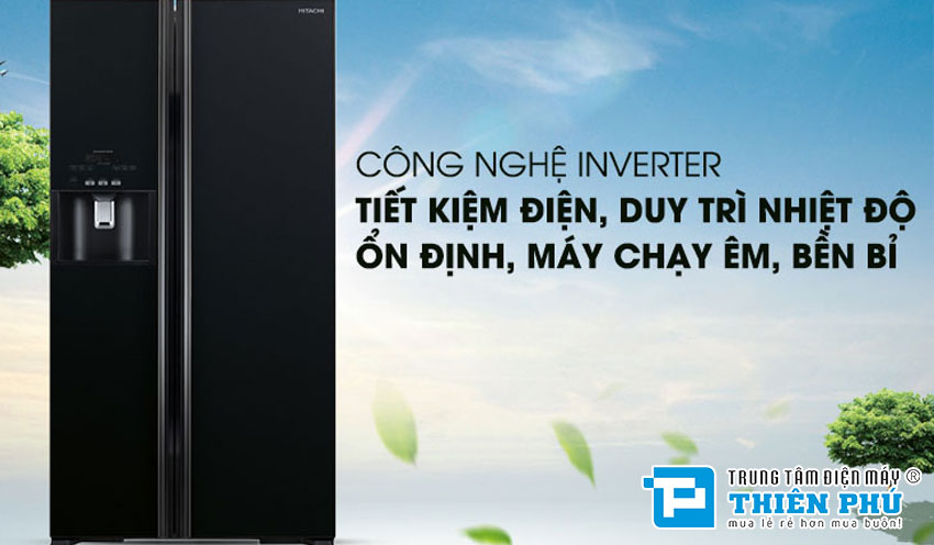 Tủ Lạnh Hitachi Side By Side Inverter 589 Lít R-FS800GPGV2(GBK) 2 Cánh
