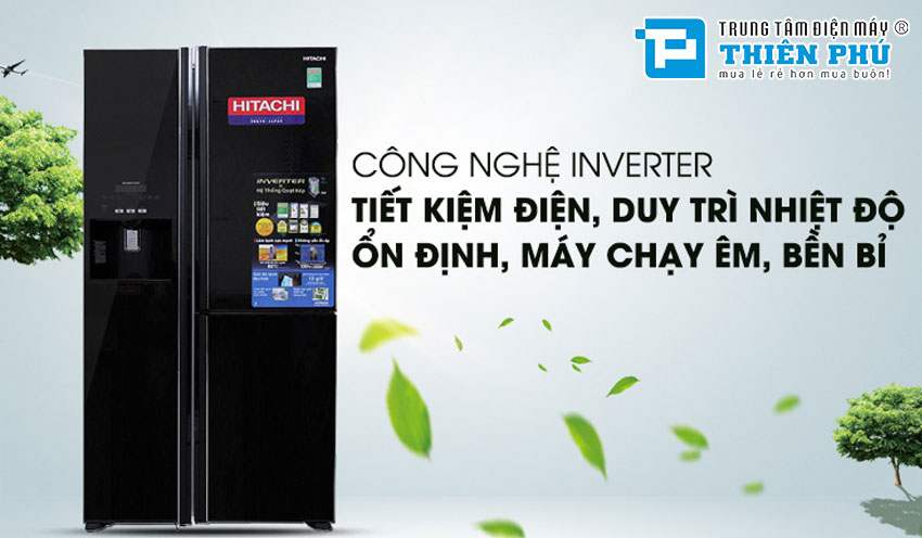 Tủ Lạnh Hitachi Side By Side Inverter 584 Lít R-M700GPGV2(GBK) 3 Cánh