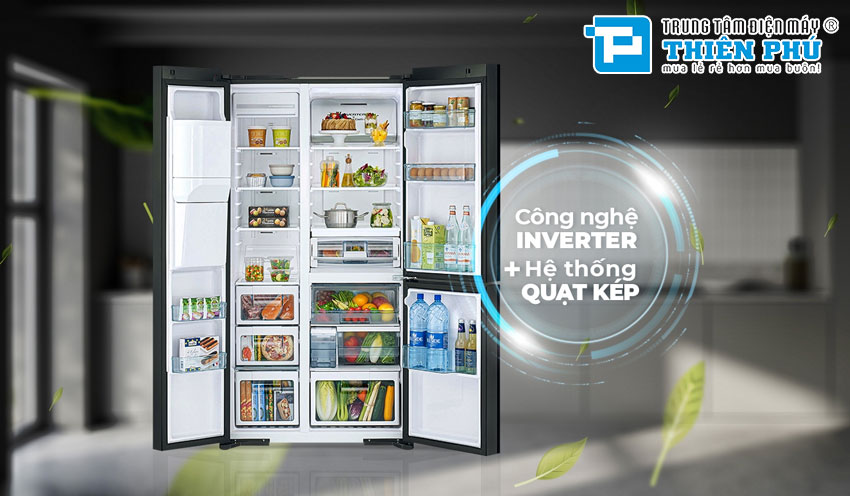 Tủ Lạnh Hitachi Side By Side Inverter 569 Lít R-MX800GVGV0(GBK) 3 Cánh