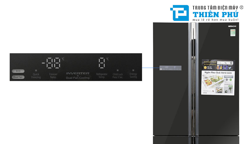 Tủ Lạnh Hitachi Inverter 640 Lít R-WB800PGV5(XGR) 4 Cánh