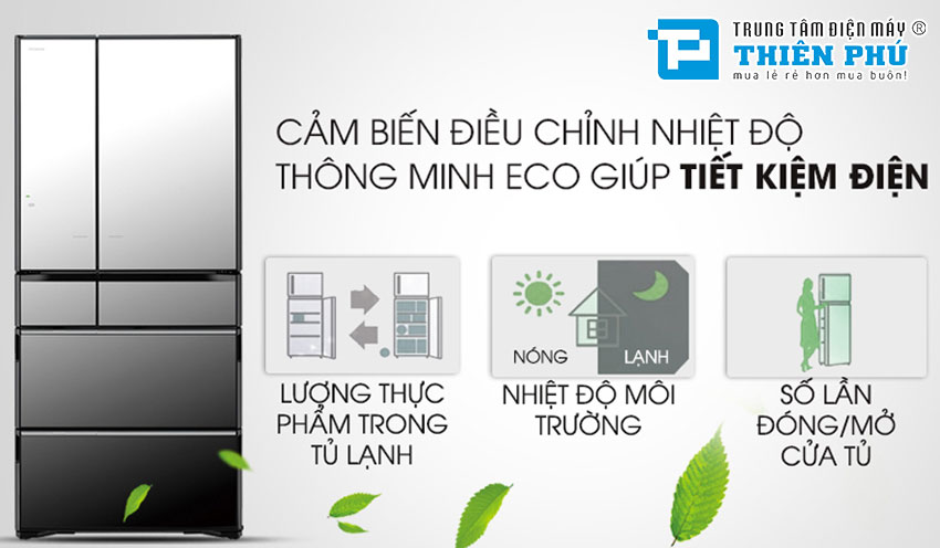 Tủ Lạnh Hitachi Inverter 525 Lít R-X670GV(X) 6 Cánh