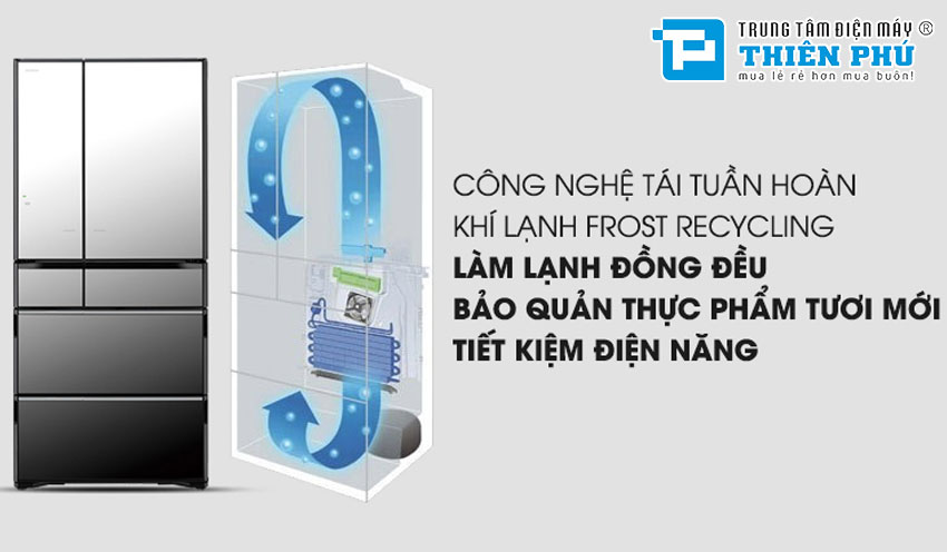 Tủ Lạnh Hitachi Inverter 525 Lít R-X670GV(X) 6 Cánh