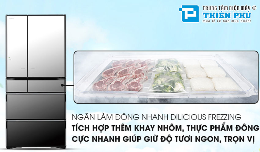 Tủ Lạnh Hitachi Inverter 525 Lít R-X670GV(X) 6 Cánh