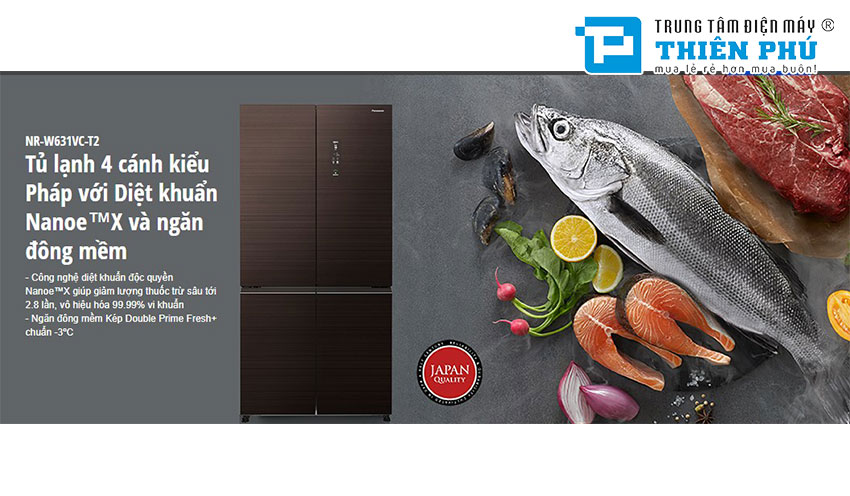Tủ Lạnh Panasonic Inverter 4 Cánh NR-W631VC-T2 628 Lít