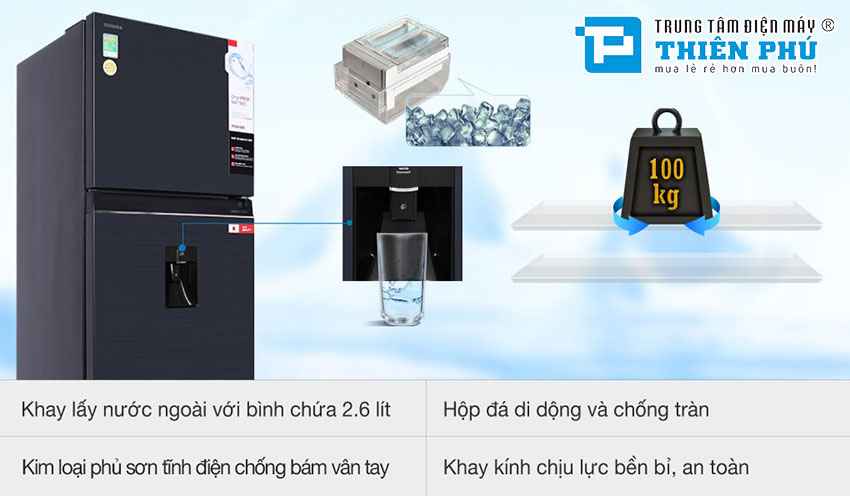 Tủ Lạnh Toshiba Inverter 2 Cánh GR-RT395WE-PMV(06)-MG 311 Lít