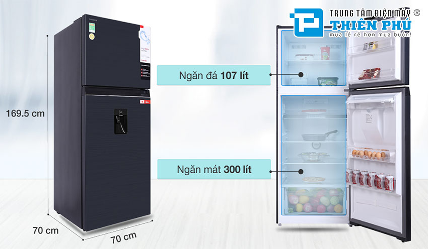 Tủ Lạnh Toshiba Inverter 2 Cánh GR-RT435WE-PMV(06)-MG 337 Lít