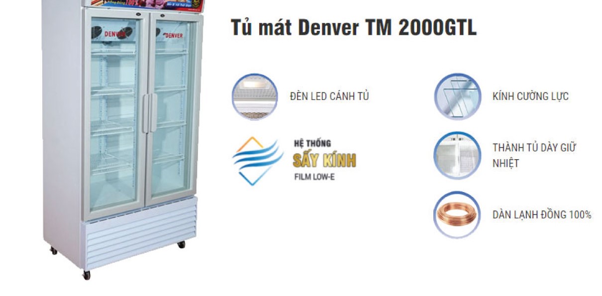 Tủ làm mát Denver TM 2000GTL 2 cánh 950 lít có những đặc điểm gì nổi bật