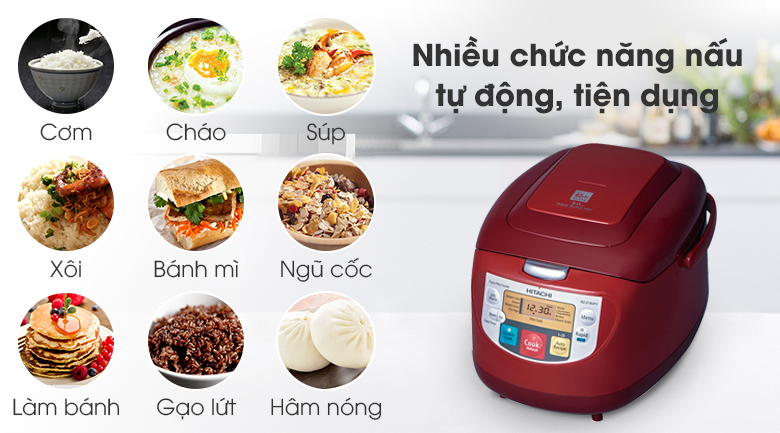 Top 3 nồi cơm điện 1,8 lít Hitachi tầm giá 2 triệu nấu cơm cực ngon cho gia đình