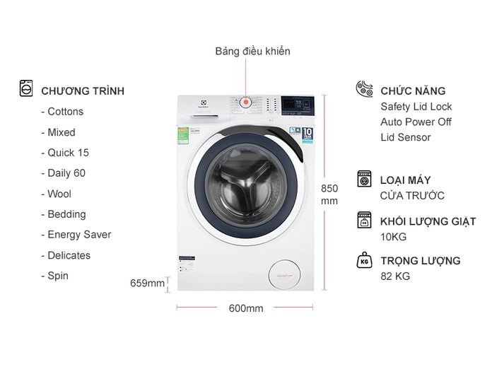 Đánh giá máy giặt Electrolux EWF1024BDWA 10 Kg có tốt không?