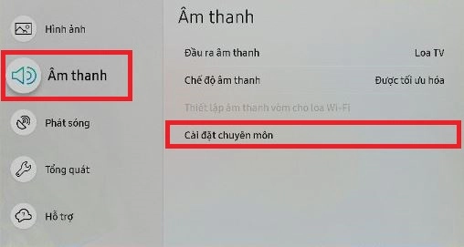 Hướng dẫn đặt lại âm thanh trên tivi Samsung 2019