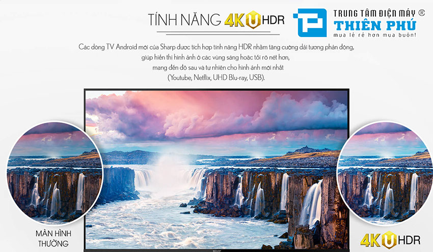 Smart Tivi Sharp 70 Inch 4T-C70CK3X 4K Ultra HD