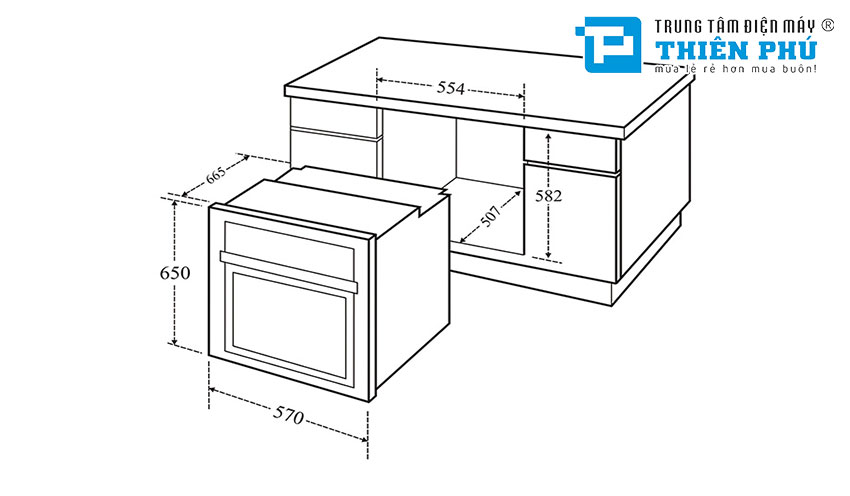 Lò Nướng Âm Tủ Canzy CZ-601M 60 Lít