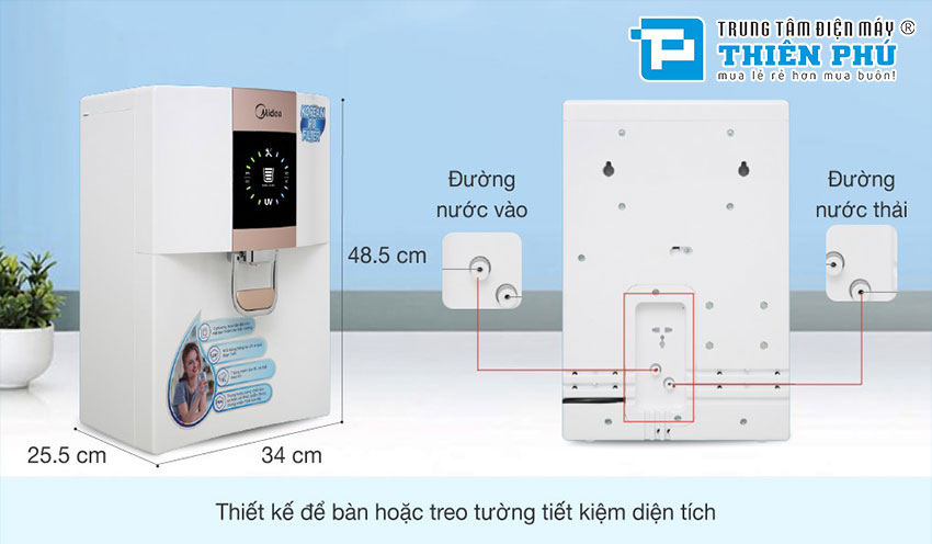 Máy Lọc Nước RO Midea JN1648T 5 Lõi