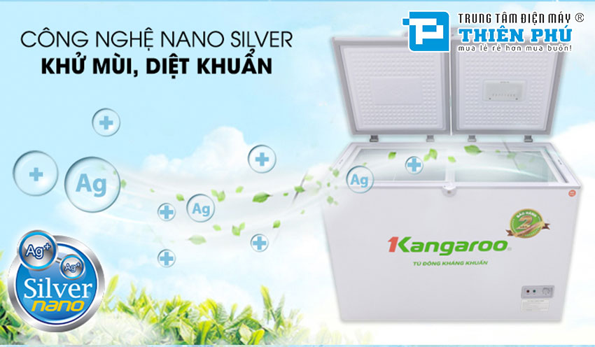 Tủ Đông Kangaroo Dàn Đồng KG688C2 2 Ngăn 2 Cánh 688 Lít