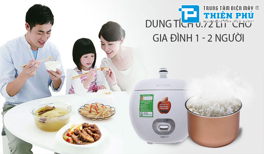 Nồi Cơm Điện Sharp KS-A08V-WH 0.72 Lít