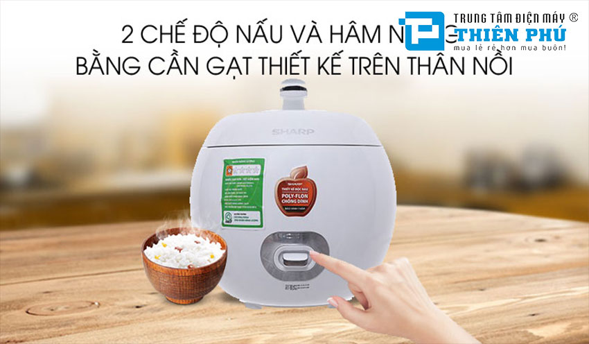 Nồi Cơm Điện Sharp KS-A08V-WH 0.72 Lít