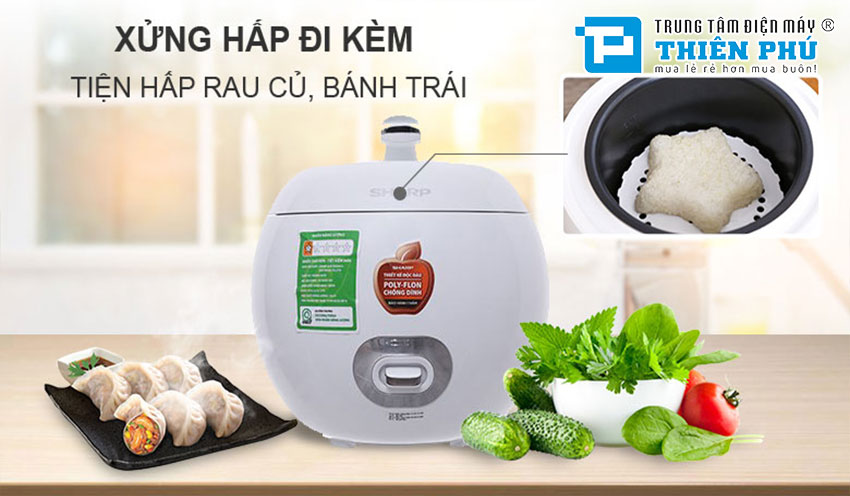 Nồi Cơm Điện Sharp KS-A08V-WH 0.72 Lít