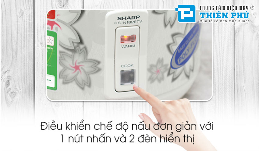 Nồi Cơm Điện Sharp KS-N182ETV-SW 1.8 Lít
