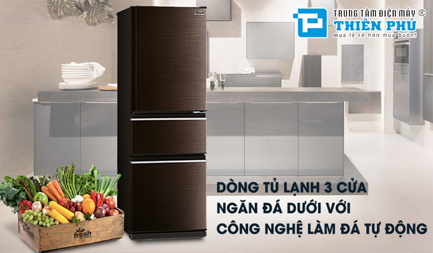 Tủ Lạnh Mitsubishi Electric Inverter MR-CX41EJ-BRW-V 3 Cánh 326 Lít