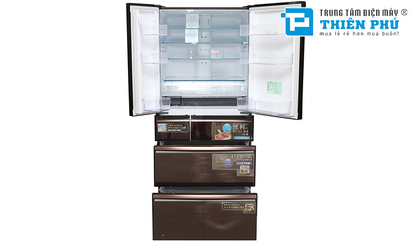 Tủ Lạnh Mitsubishi Side By Side Inverter MR-WX71Y-BR-V 6 Cánh 705 Lít