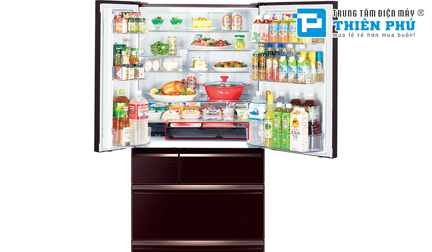Tủ Lạnh Mitsubishi Side By Side Inverter MR-WX71Y-BR-V 6 Cánh 705 Lít