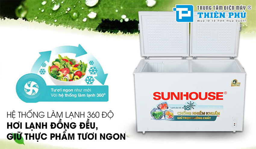 Tủ Đông Sunhouse 2 Ngăn 2 Cánh 255 Lít SHR-F2362W2